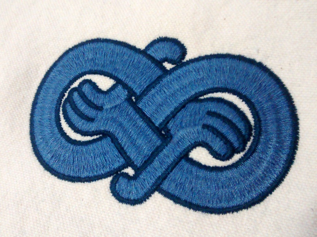 Tjangvide Interlaced Hand Machine Embroidery Motif - Fuzzy - By Erich Campbell
