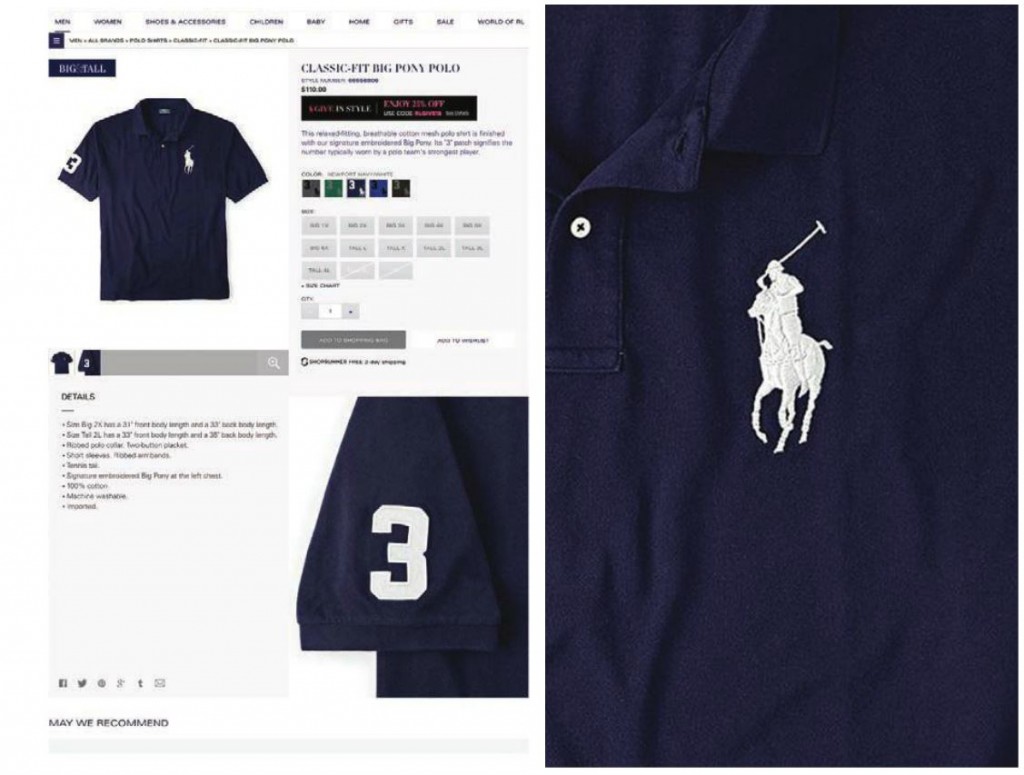 This polo acts as an inspirational piece for the decoration on a retail styled uniorm.