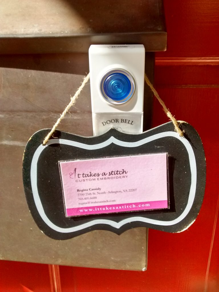 A separate doorbell, for her home-based business; at least that's boundary number one!
