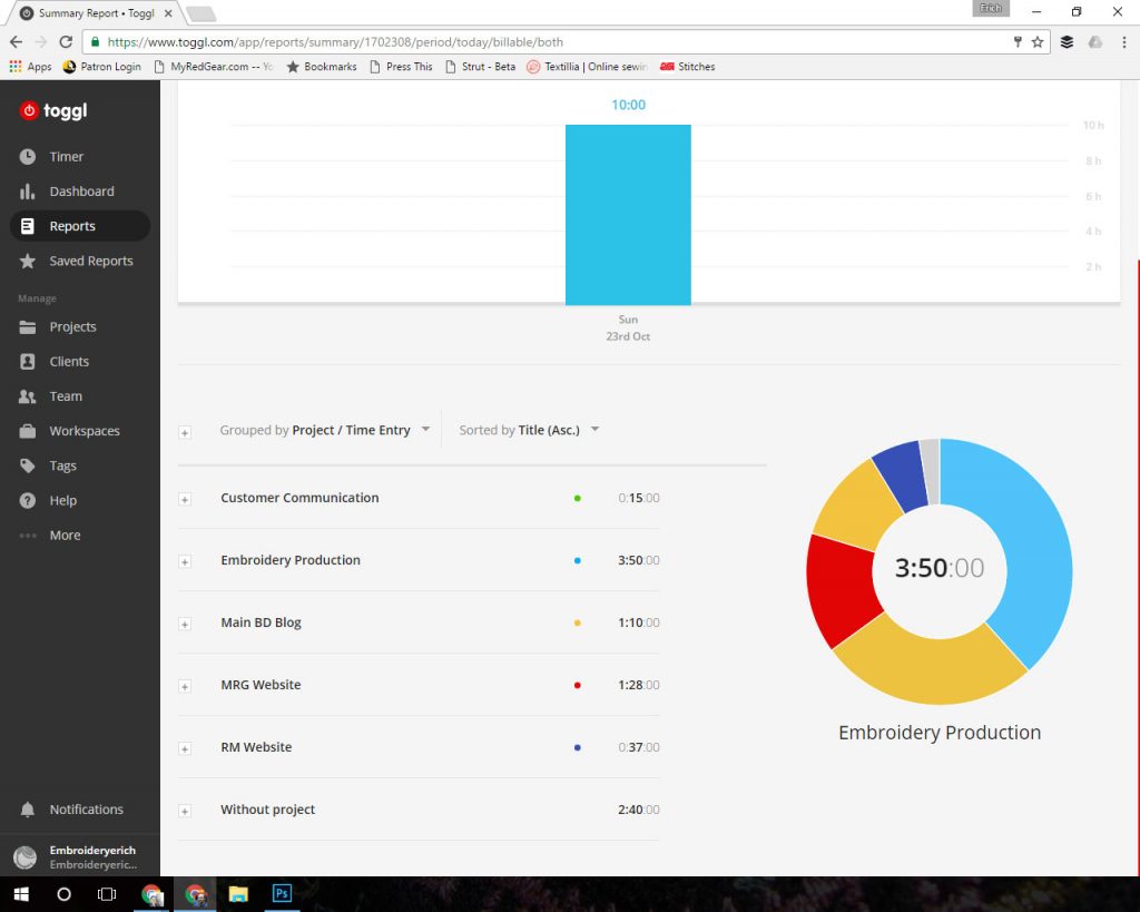 Using a time-tracking app can have the added benefit of easy-to read graphing and a running history