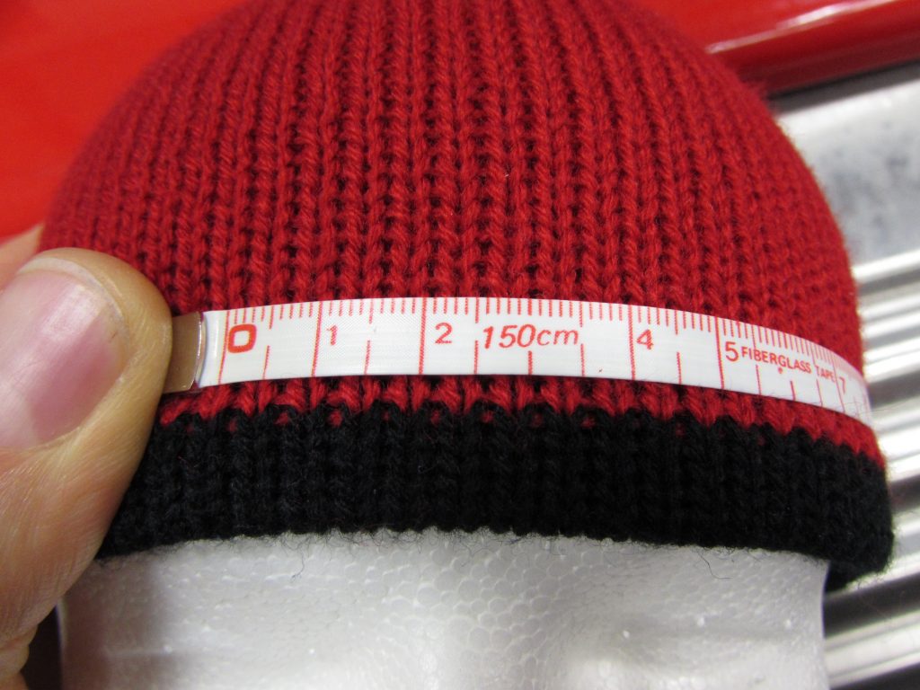 Measuring the Stretch of a Knit Cap